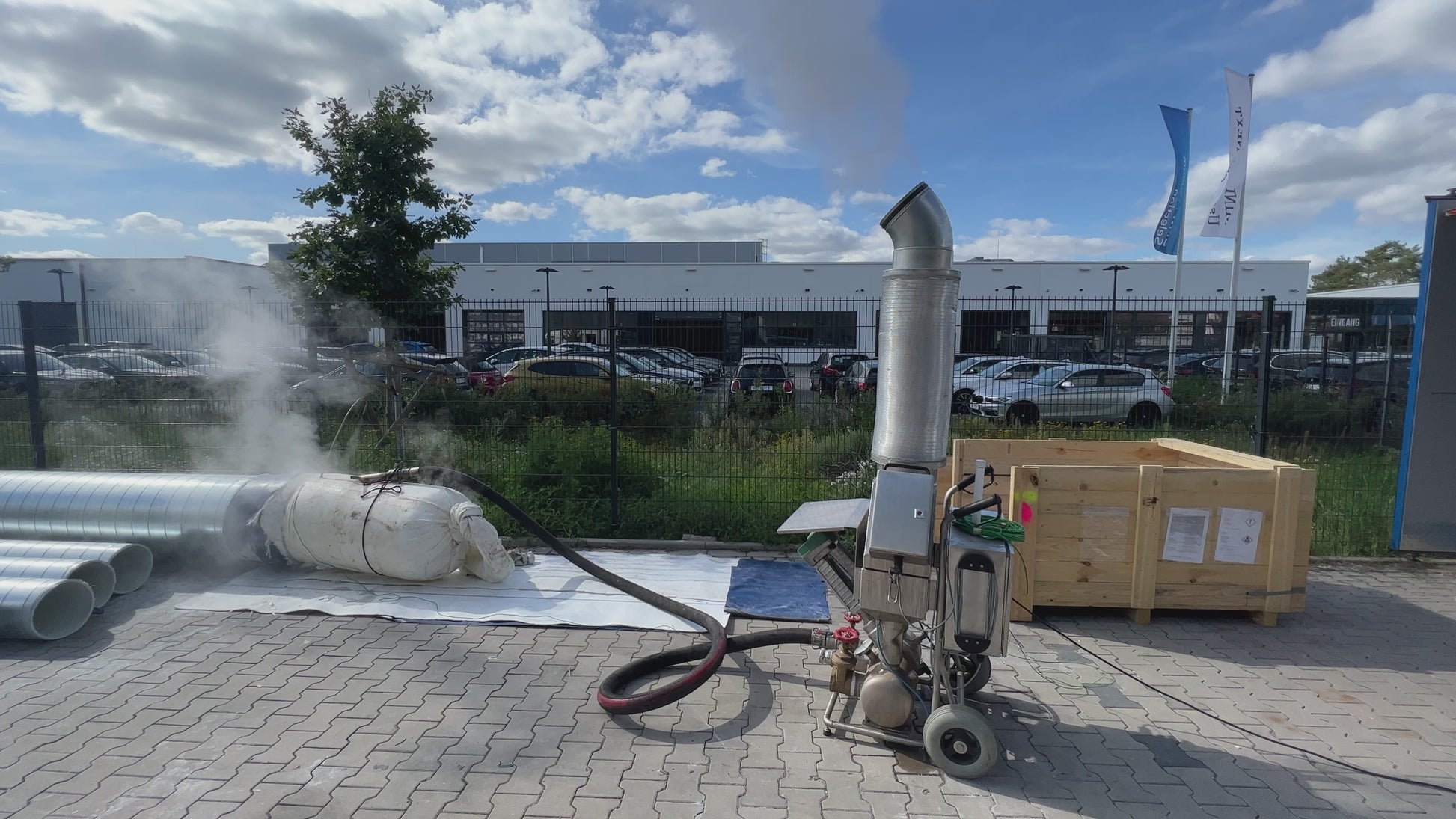 Transportable Dampfanlage für flexible Einsatzmöglichkeiten