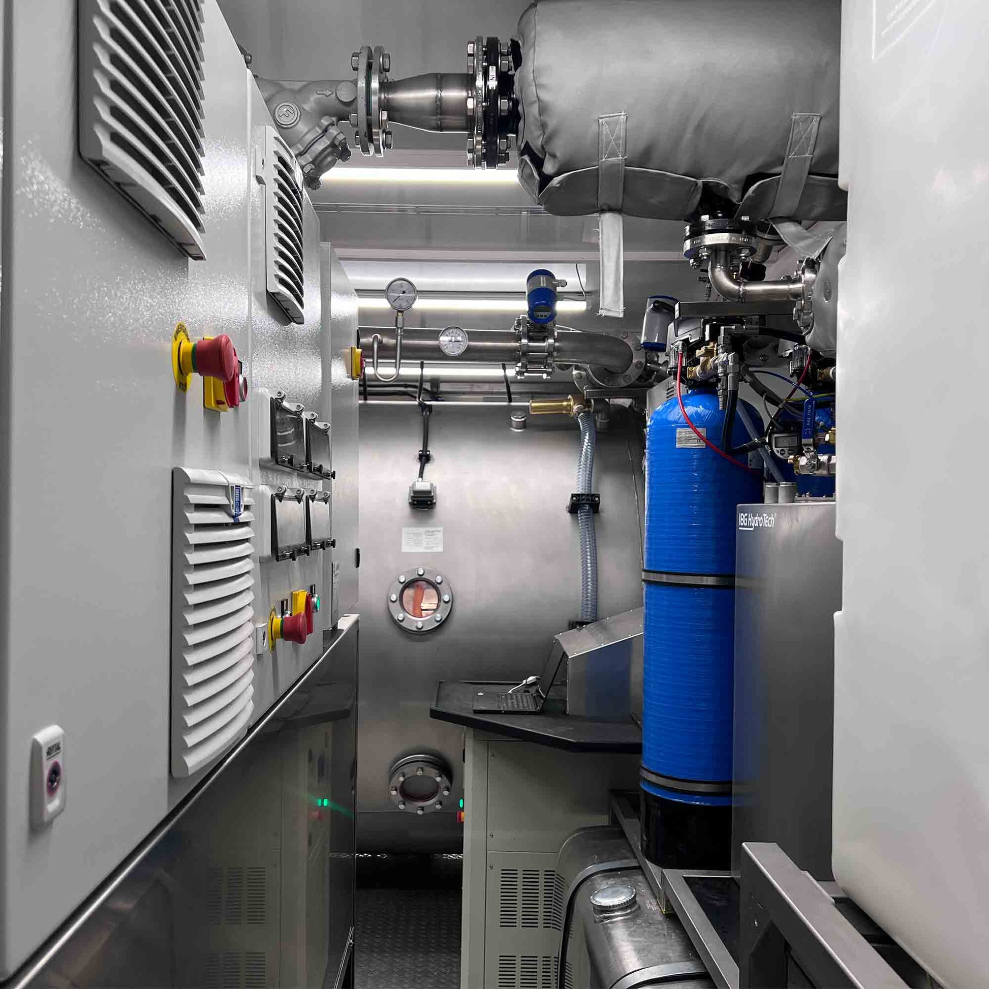 Inversionstrommel und Dampfsystem | Wechselbehälter von hinten aus