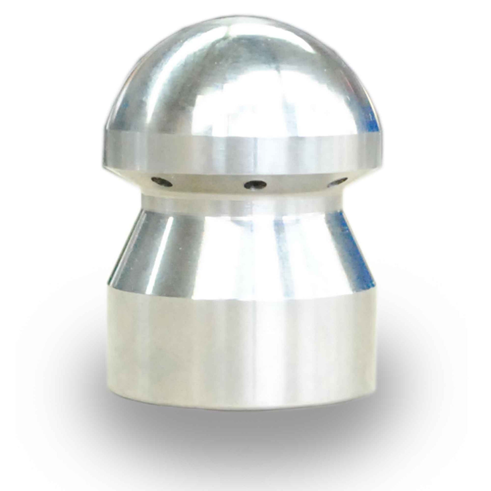 Robuste Standarddüse zur Reinigung kleinerer Rohre und Hausanschlüsse von vorne.