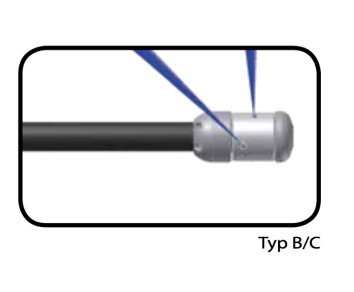 RDS gebohrt 1/8" Typ B/C